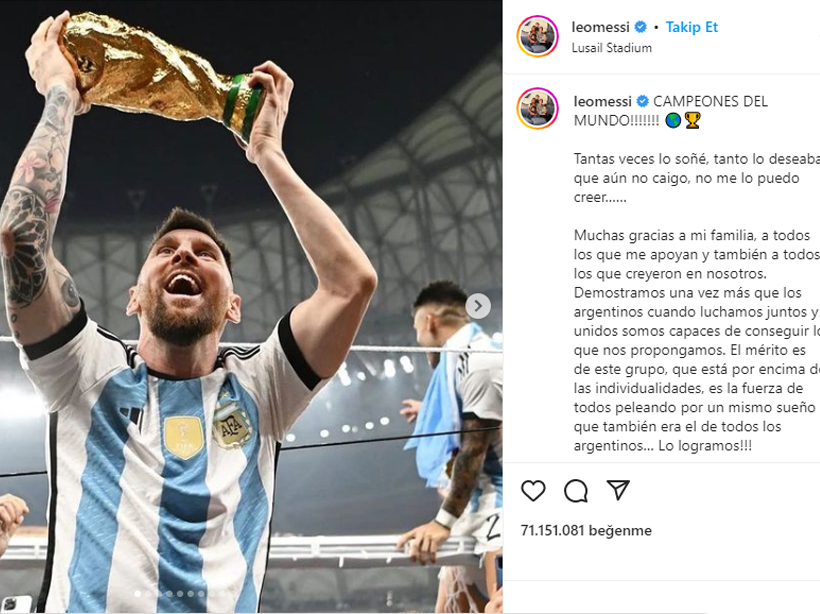 Lionel Messi Instagram Beğeni Rekorunu Kırdı!